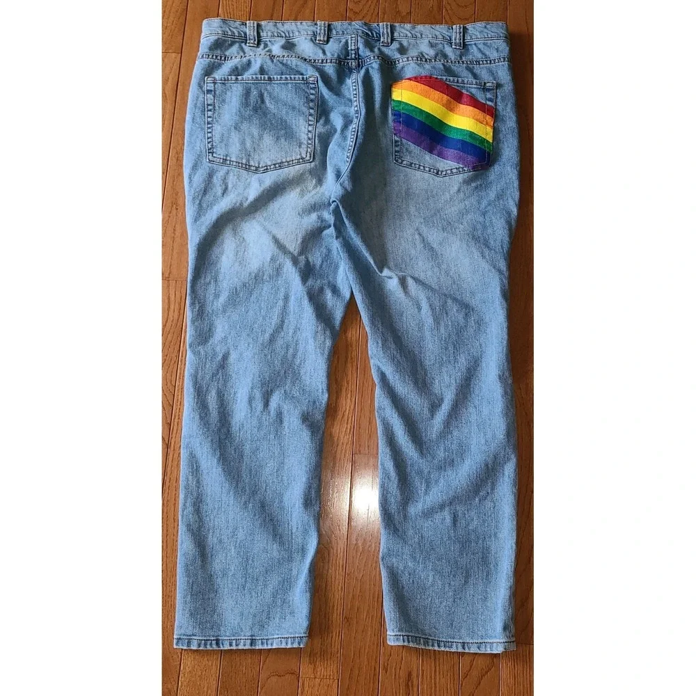 True Nation by‎ DXL Wild Pride Jeans Mens 44x30 Tapered Fit Distressed Denim NEW